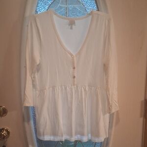 Cupio White Button-Front Blouse